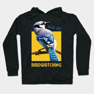 Birdwatching print. Blue jay Hoodie